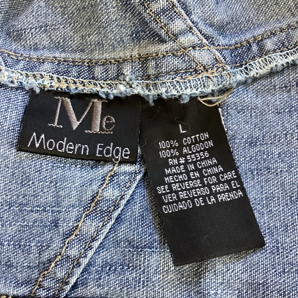 - Modern Edge Large Denim Bib Carpenter
Overalls Jumpsuits tiger embroidered - Picture 6 of 11